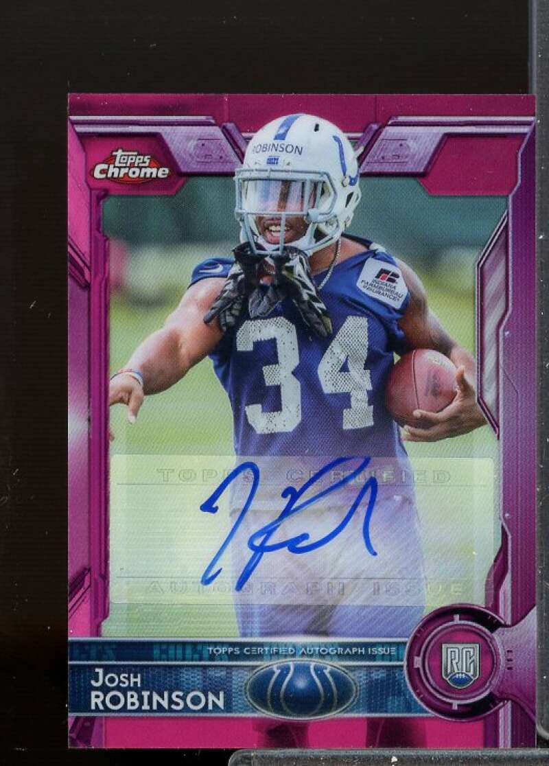Josh Robinson 2015 Topps Chrome Mini Rookie Autographs Pink Refractors #198  Image 1