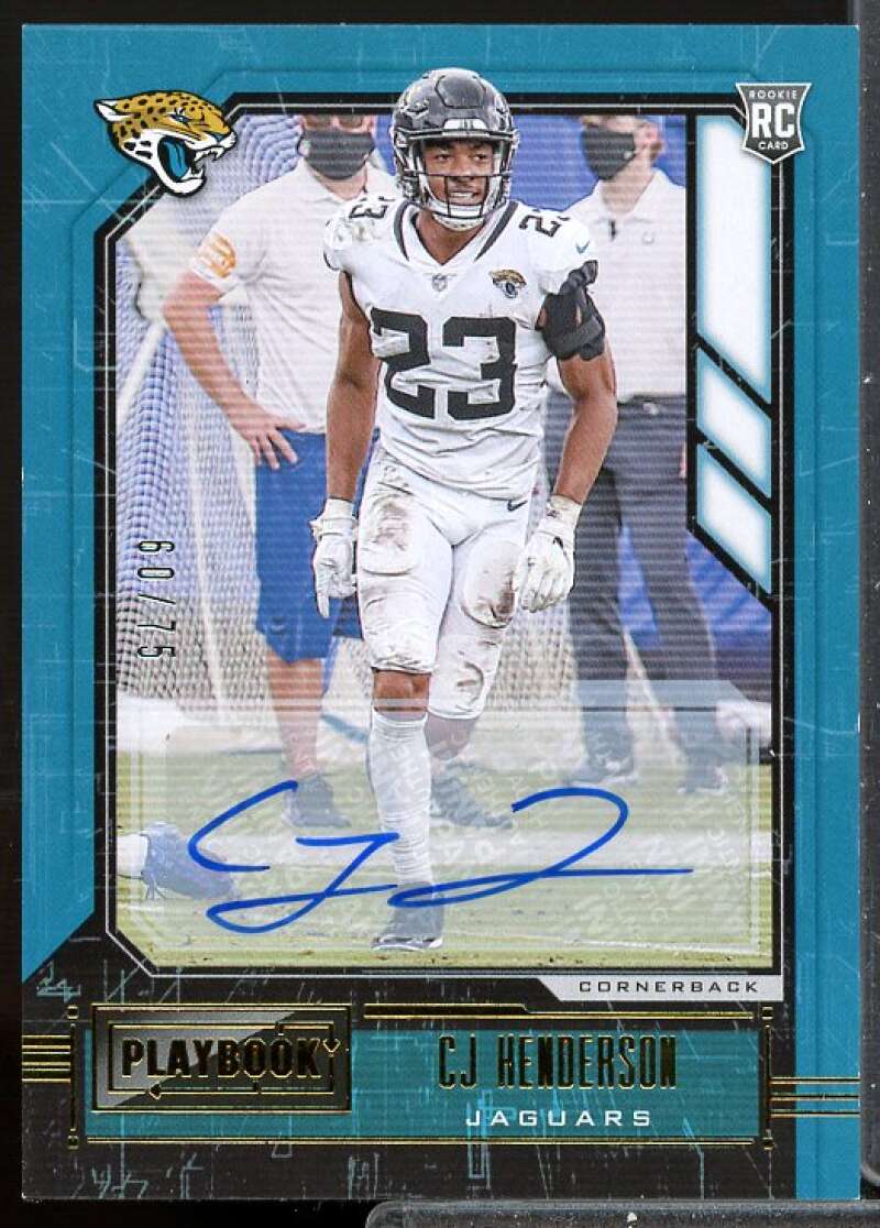 C.J. Henderson/75 Card 2020 Panini Playbook Rookies Signatures Gold #182  Image 1