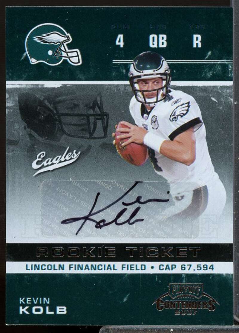 Kevin Kolb AU RC Card 2007 Playoff Contenders Rookie Auto #181  Image 1
