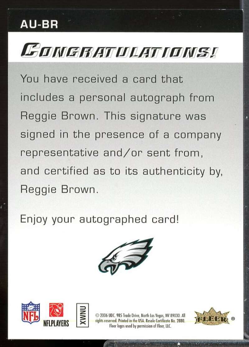 Reggie Brown SP Card 2006 Flair Showcase Autographics #AUBR  Image 2