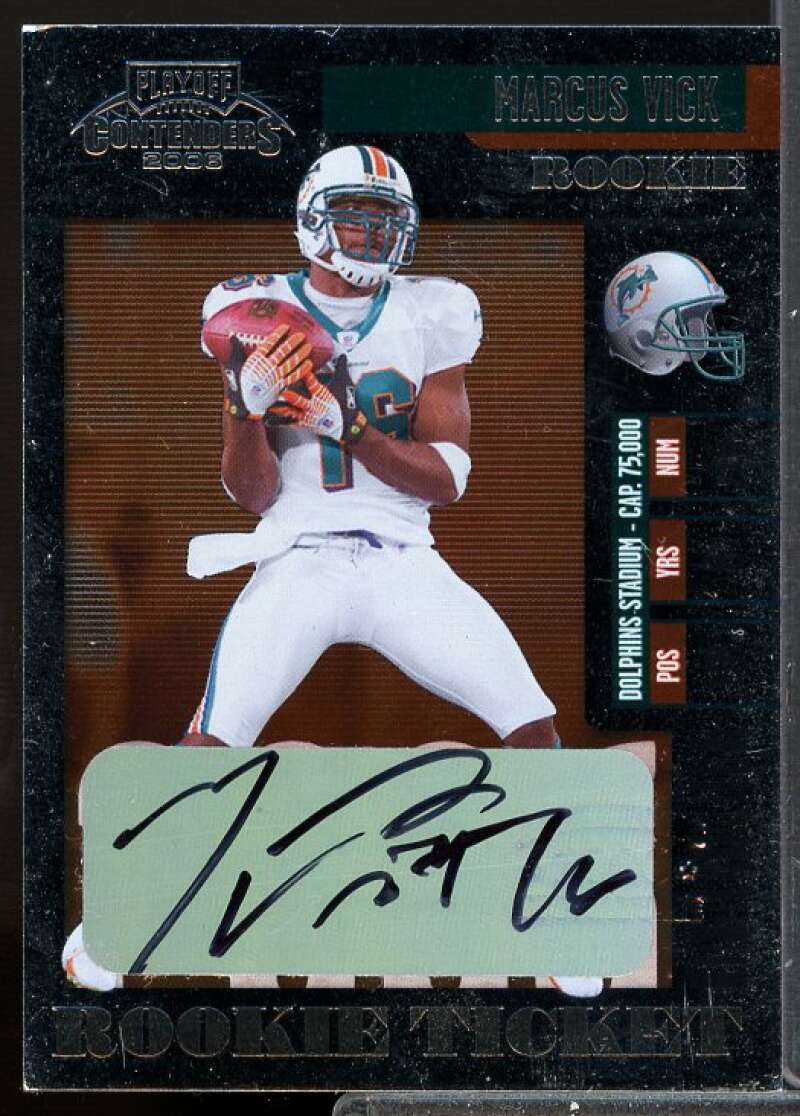 Marcus Vick AU RC Card 2006 Playoff Contenders Rookie Auto #116  Image 1