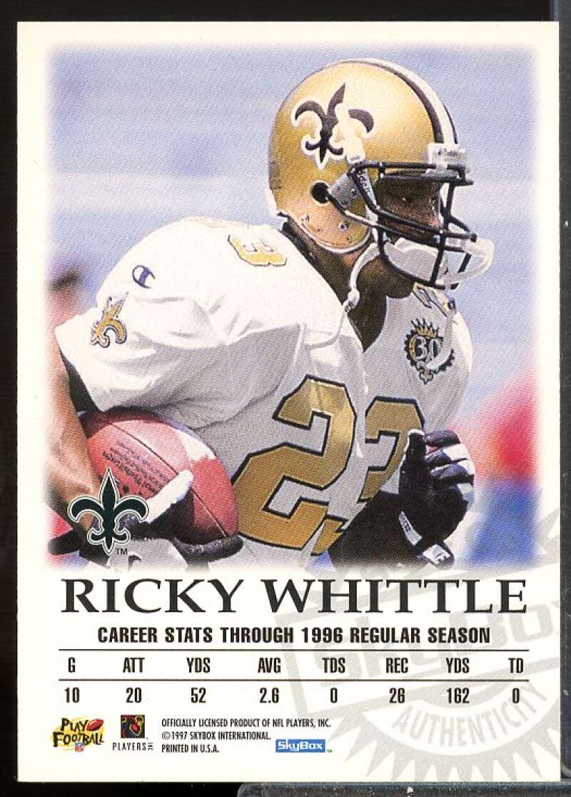 Ricky Whittle EX/IM/S Card 1997 SkyBox Premium Autographics #68  Image 2