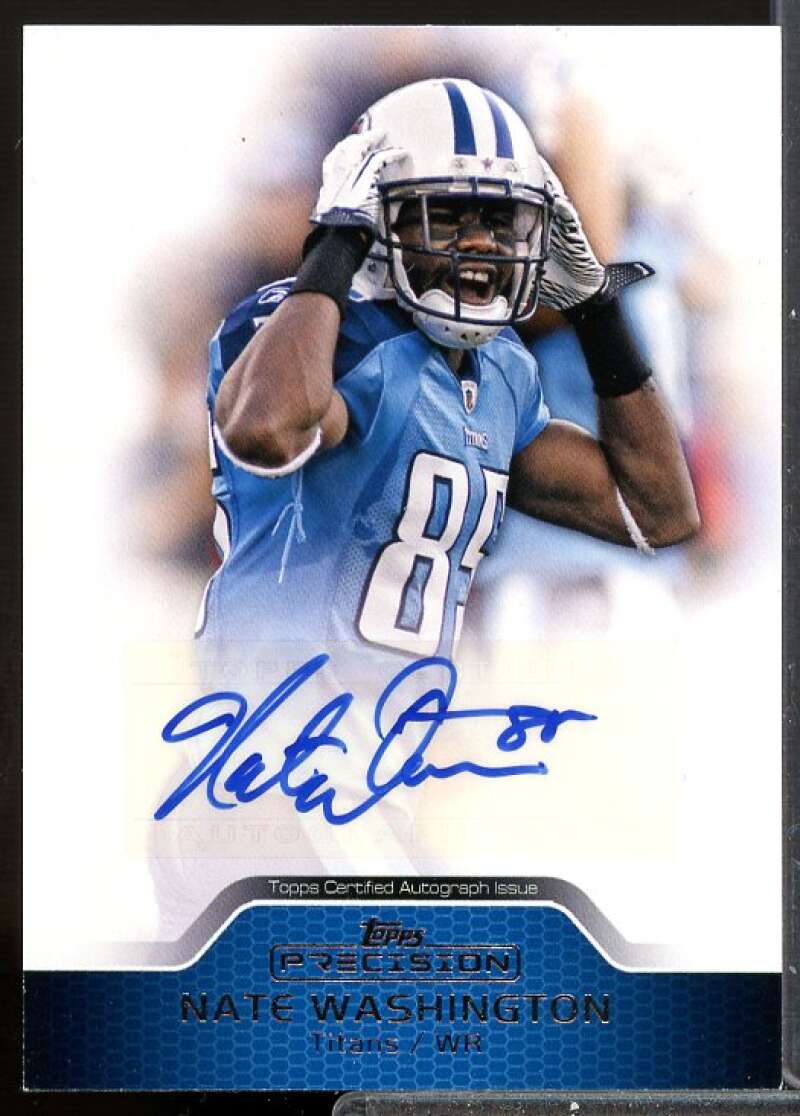 Nate Washington Card 2011 Topps Precision Autographs #PCVANW  Image 1