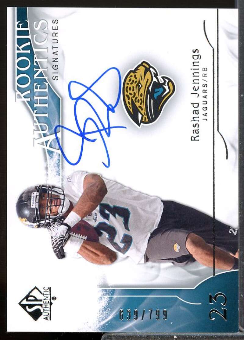 Rashad Jennings AU/799 RC Card 2009 SP Authentic Rookie Auto #347  Image 1
