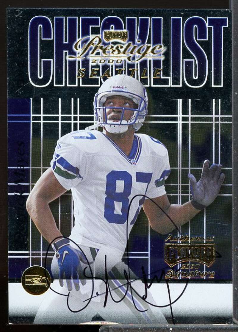 Derrick Mayes AU Card 2000 Playoff Prestige Team Checklist #CL89  Image 1