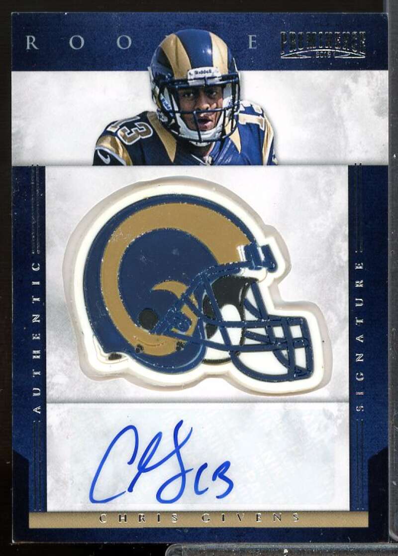 Chris Givens/240 Card 2012 Panini Prominence Rookie Team Helmet Autographs #250  Image 1