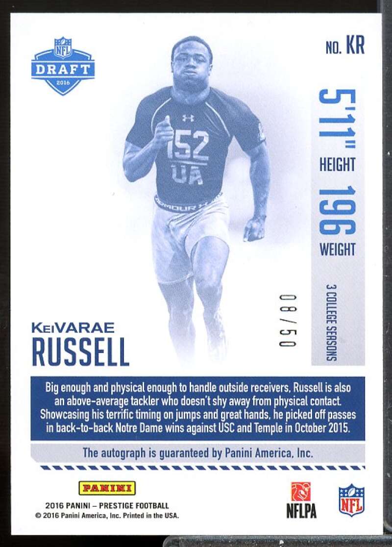 KeiVarae Russell Card 2016 Prestige Rookie Autographs Xtra Points Gold #55  Image 2