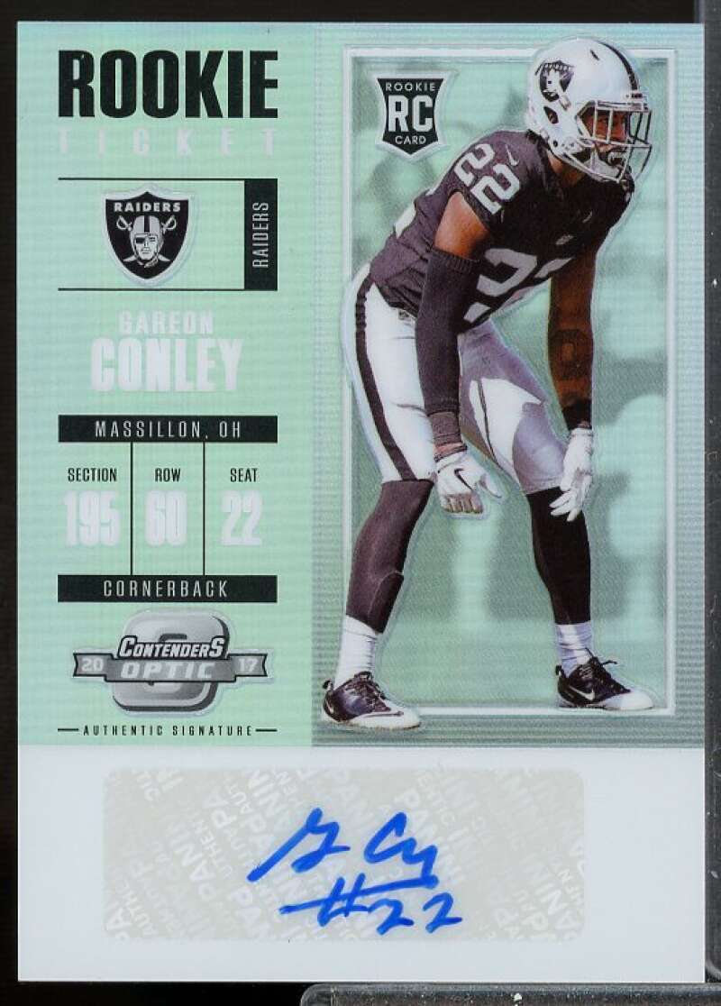 Gareon Conley AU RC Card 2017 Panini Contenders Optic Rookie Auto #156  Image 1