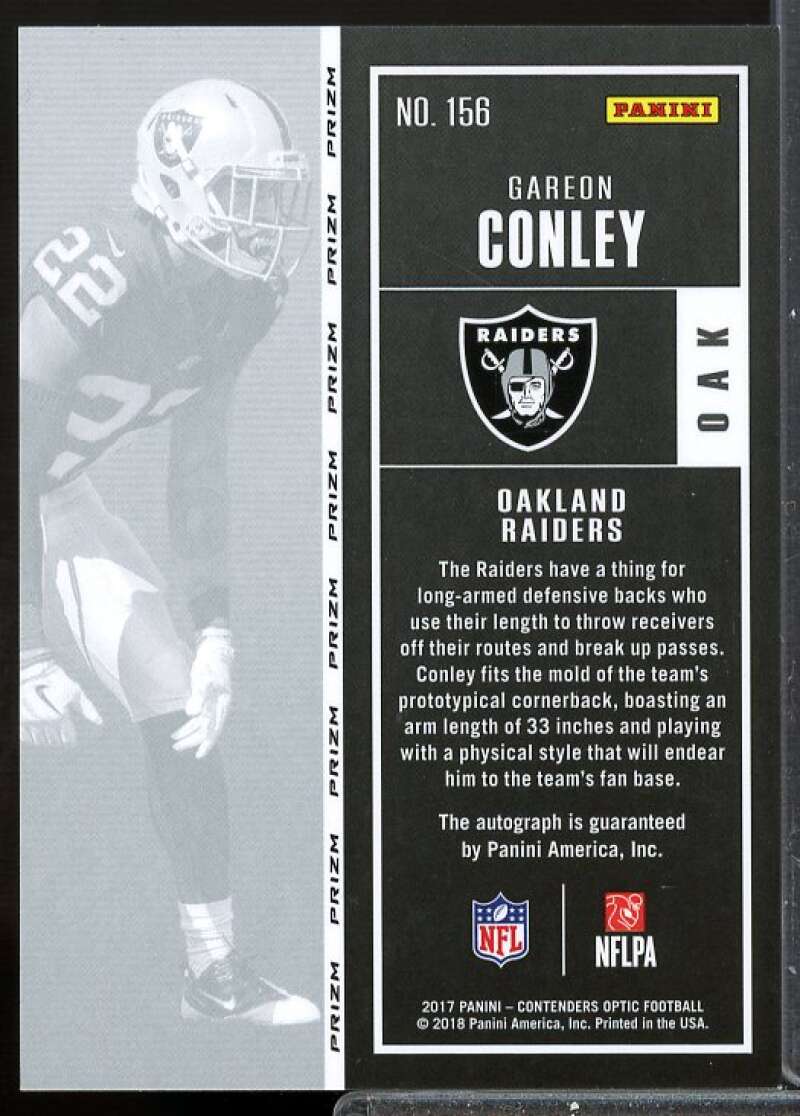 Gareon Conley AU RC Card 2017 Panini Contenders Optic Rookie Auto #156  Image 2