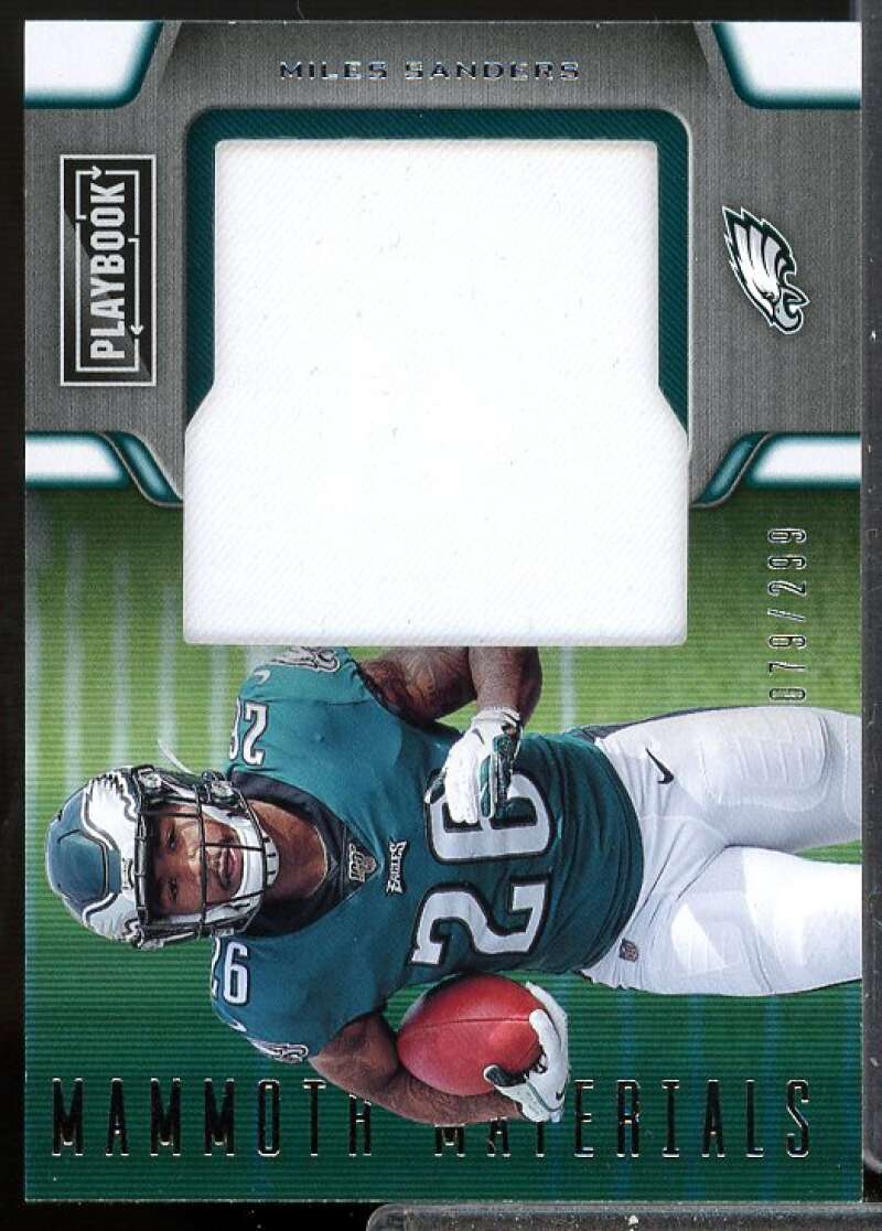 Miles Sanders Card 2019 Panini Playbook Rookie Mammoth Materials #25  Image 1