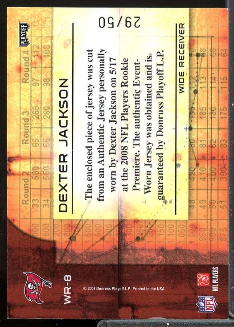 Dexter Jackson Card 2008 Absolute Memorabilia War Room Materials Prime #8  Image 2