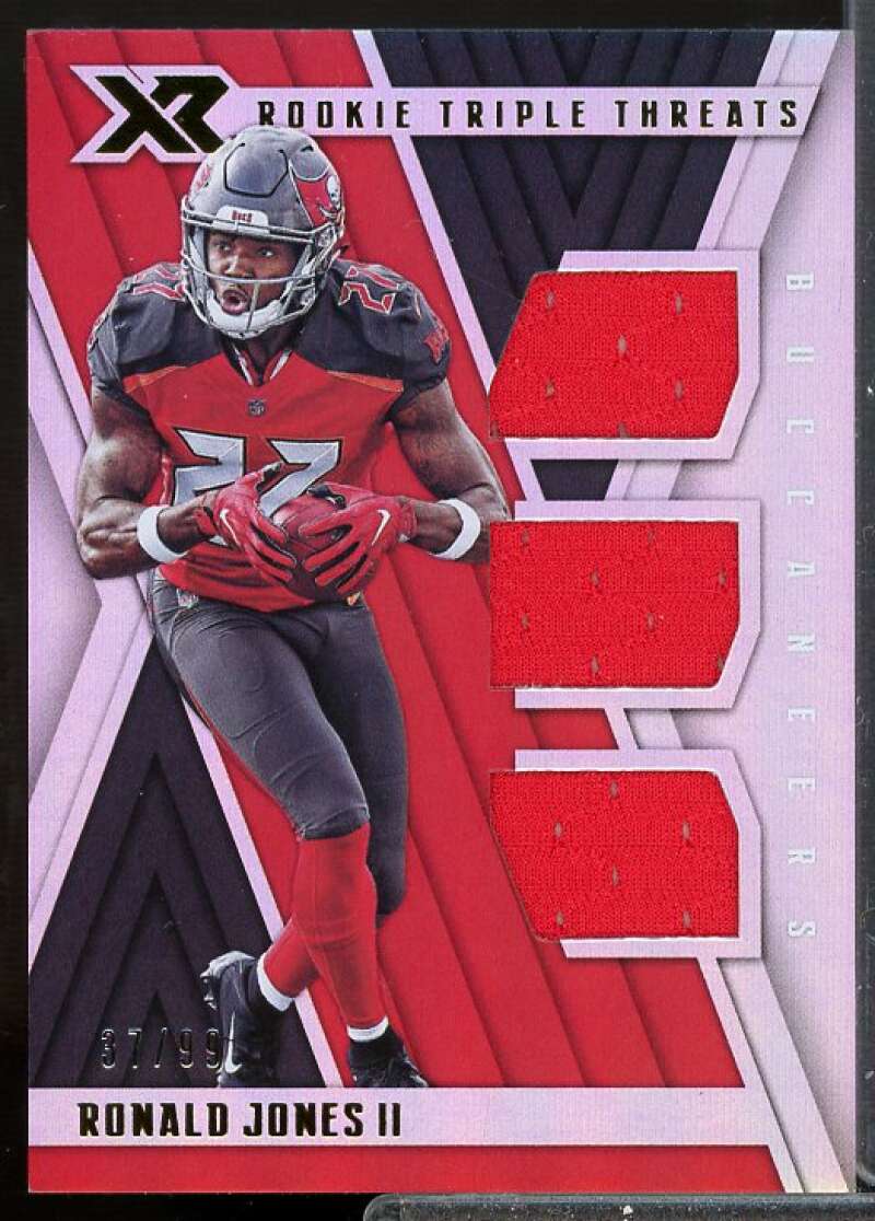 Ronald Jones II Card 2018 Panini XR Rookie Triple Threats Materials #14  Image 1
