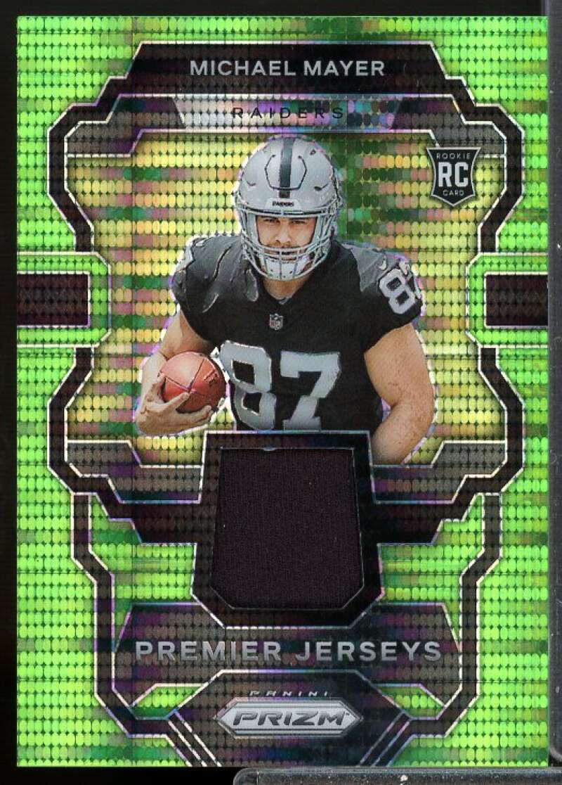 Michael Mayer 2023 Panini Prizm Premier Rookie Jerseys Neon Green Pulsar #19  Image 1