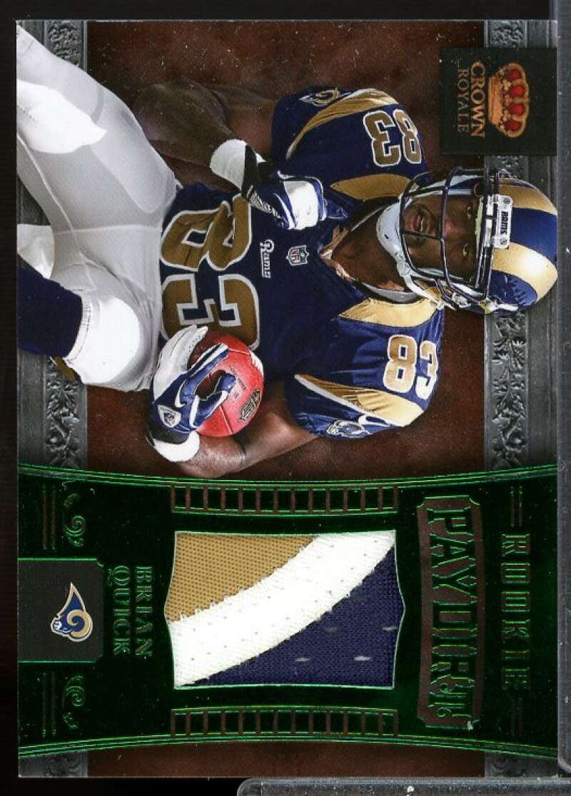 Brian Quick 2012 Crown Royale Rookie Paydirt 3 Color Materials Green Prime #6  Image 1