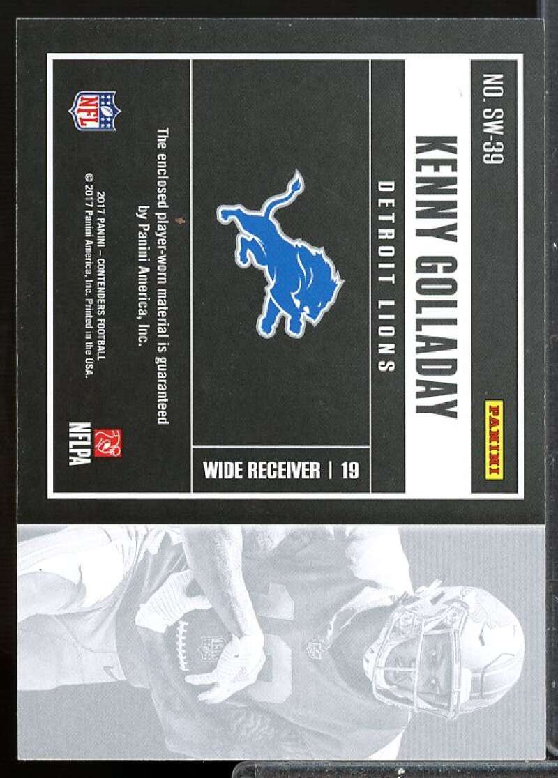 Kenny Golladay Card 2017 Panini Contenders Rookie Ticket Swatches #SW39  Image 2