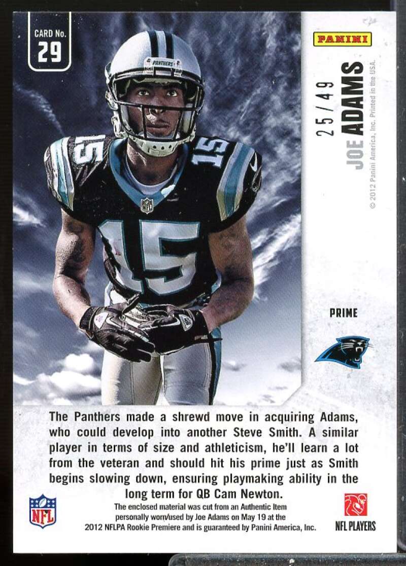 Joe Adams 2012 Rookies Stars Longevity Dress for Success 3 Color JSY Prime #29  Image 2