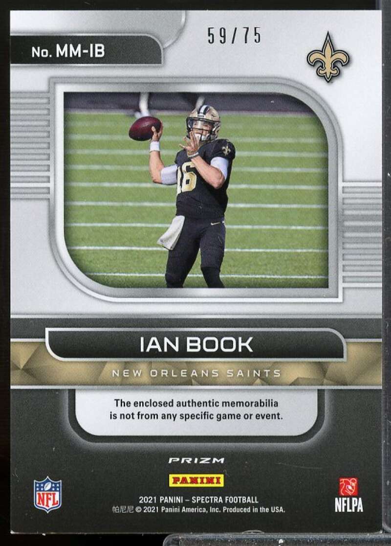 Ian Book Card 2021 Panini Spectra Rookie Monumental Memorabilia Hyper #21  Image 2