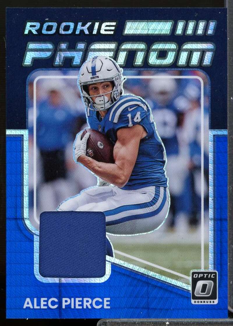 Alec Pierce Card 2022 Donruss Optic Rookie Phenoms Jerseys Blue Hyper #21  Image 1