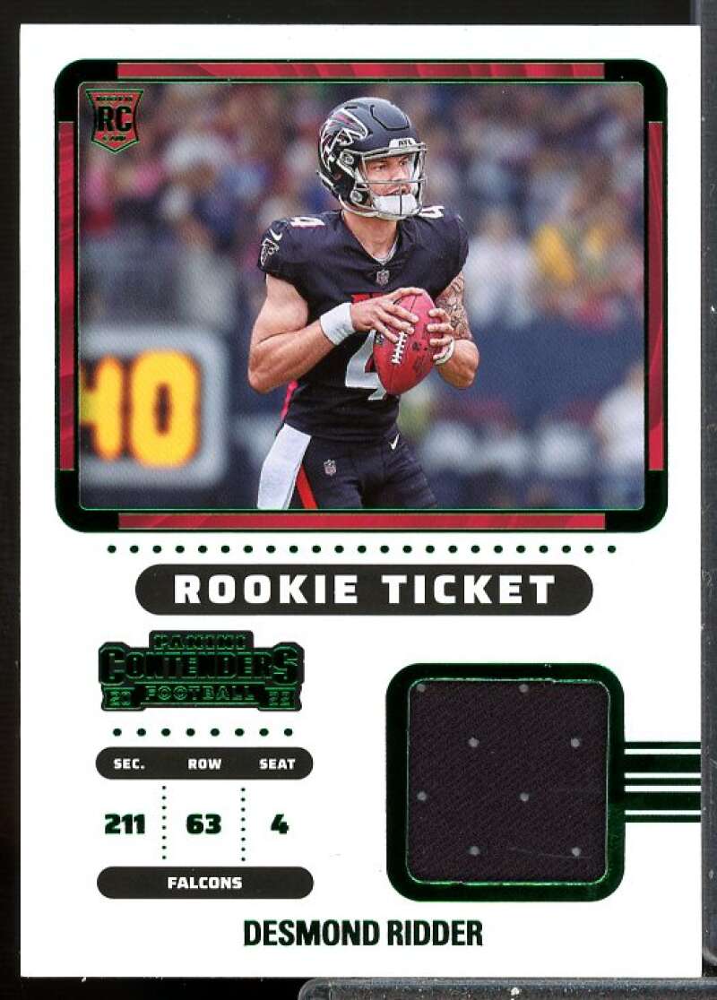 Desmond Ridder Card 2022 Panini Contenders Rookie Ticket Jersey Swatches #14  Image 1