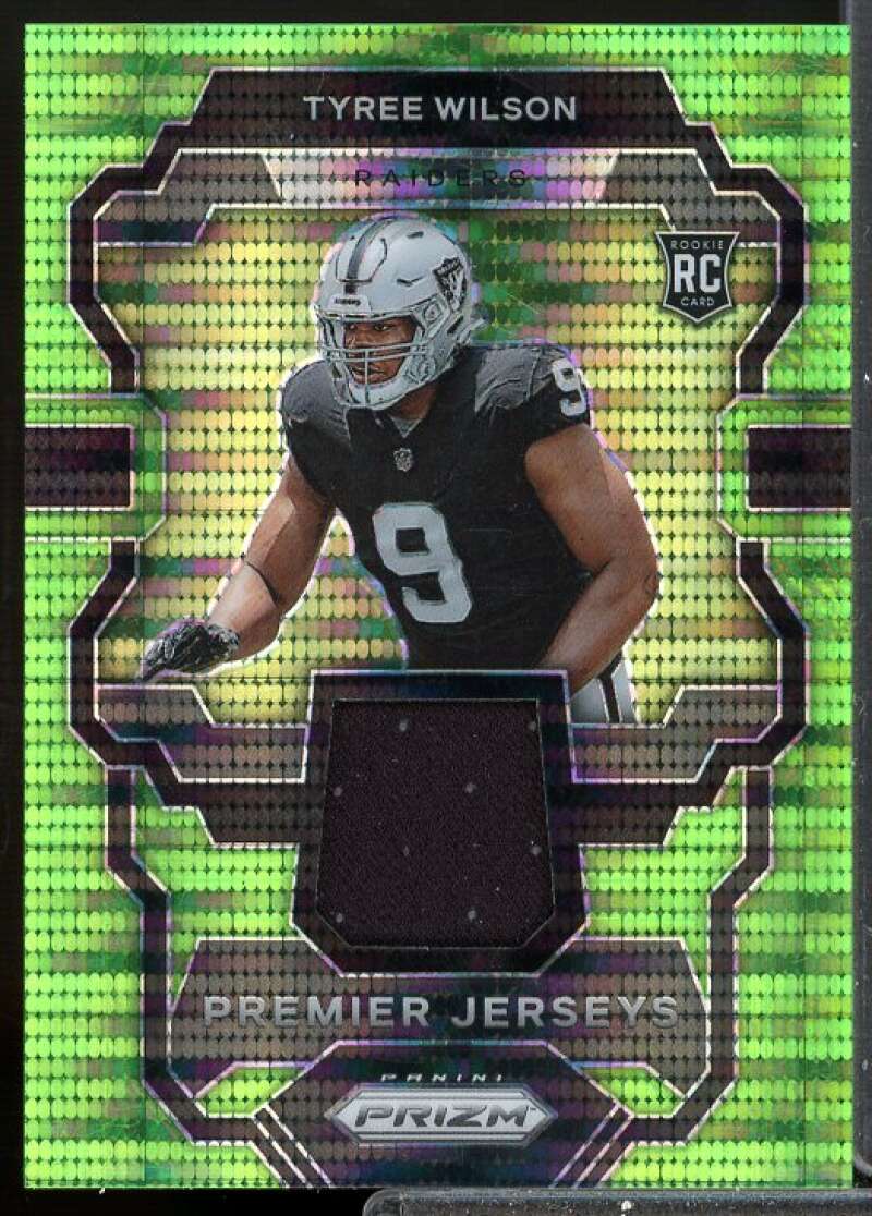 Tyree Wilson 2023 Panini Prizm Premier Rookie Jerseys Neon Green Pulsar #18  Image 1