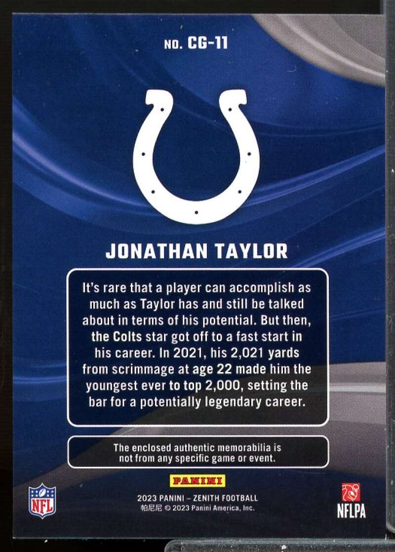 Jonathan Taylor Card 2023 Zenith Color Guard Jerseys #11  Image 2
