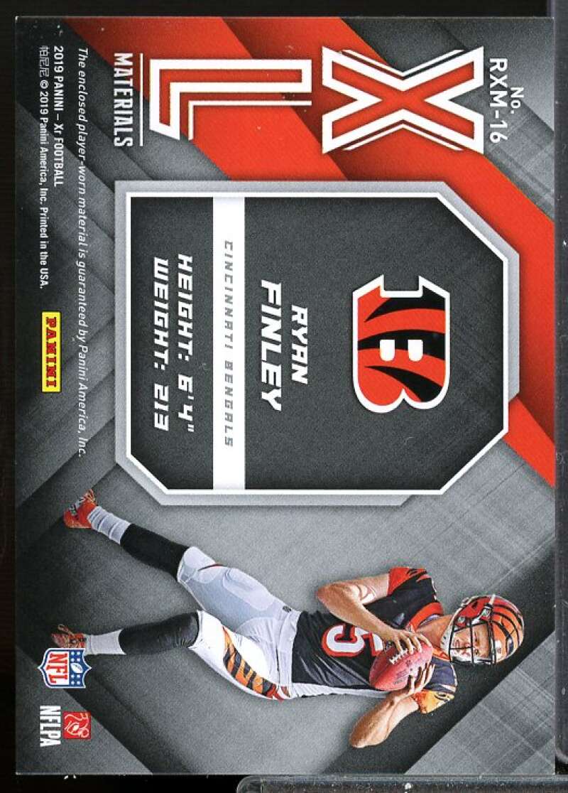 Ryan Finley Card 2019 Panini XR Rookie XL Jersey Materials #16  Image 2