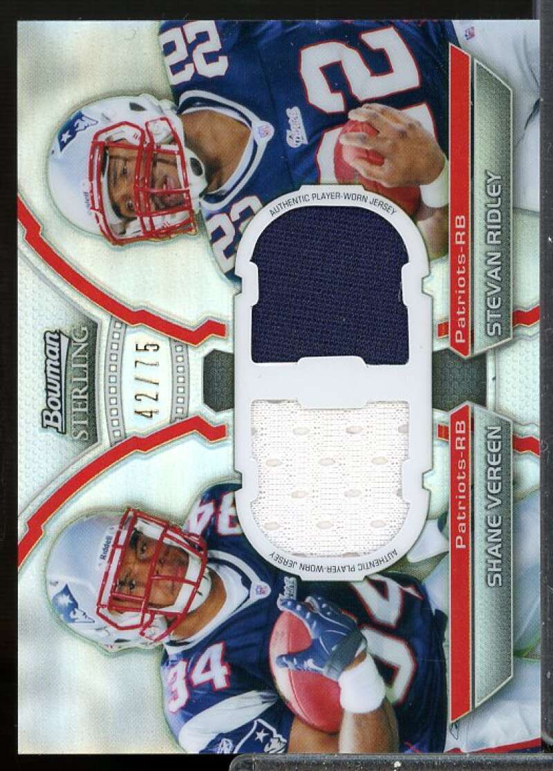 Vereen/Stevan Ridley 2011 Bowman Sterling Rookie Dual Jersey Refractors #BSDRVR  Image 1