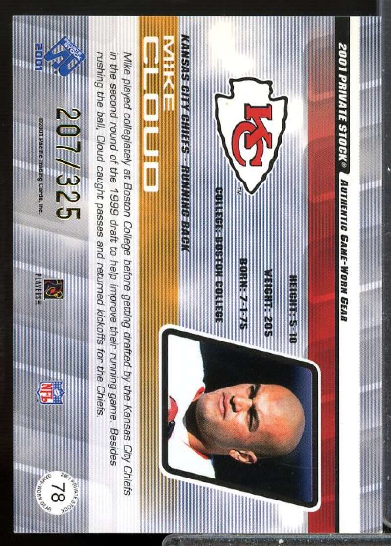 Mike Cloud/325 Card 2001 Private Stock Game Worn Gear Patch #78  Image 2