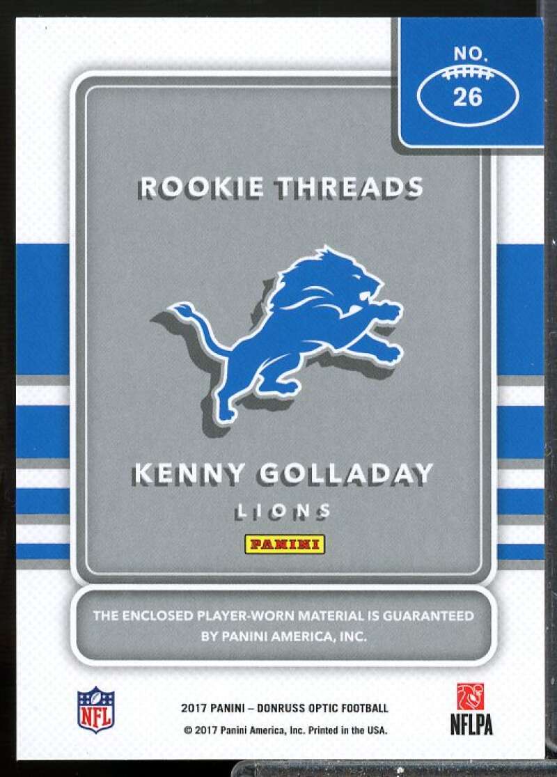 Kenny Golladay Card 2017 Donruss Optic Rookie Threads Jersey #26  Image 2
