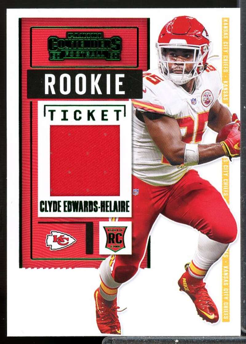 Clyde Edwards-Helaire 2020 Panini Contenders Rookie Ticket Jersey Swatches #12  Image 1