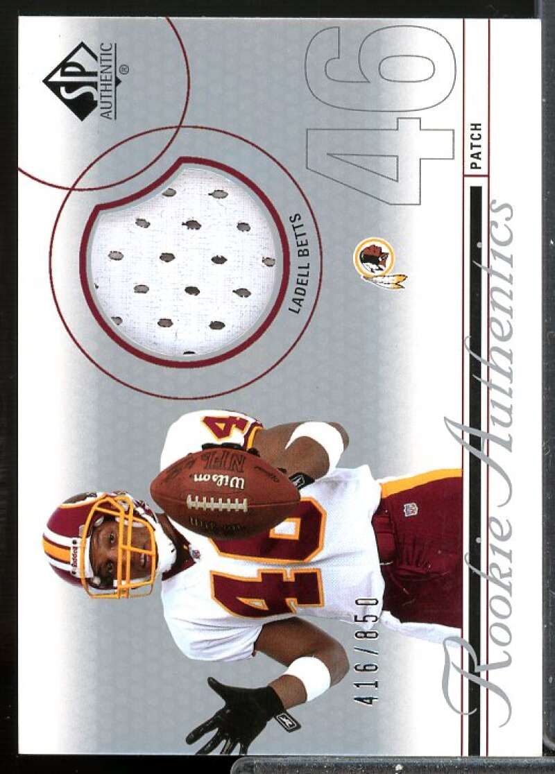 LaDell Betts JSY RC Card 2002 SP Authentic Rookie Jersey #226  Image 1