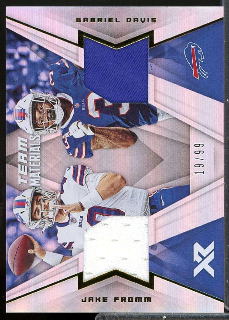 Gabriel Davis/Jake Fromm Card 2020 Panini XR Rookie Team Materials #19  Image 1