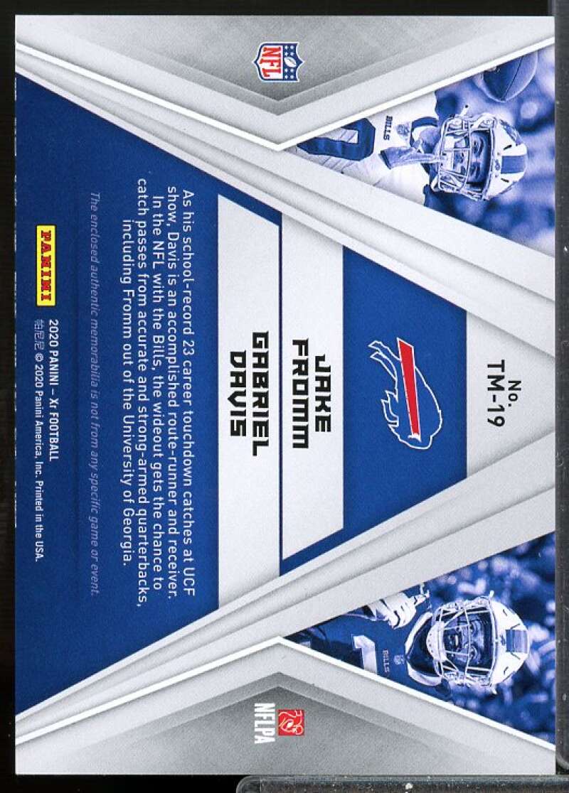 Gabriel Davis/Jake Fromm Card 2020 Panini XR Rookie Team Materials #19  Image 2