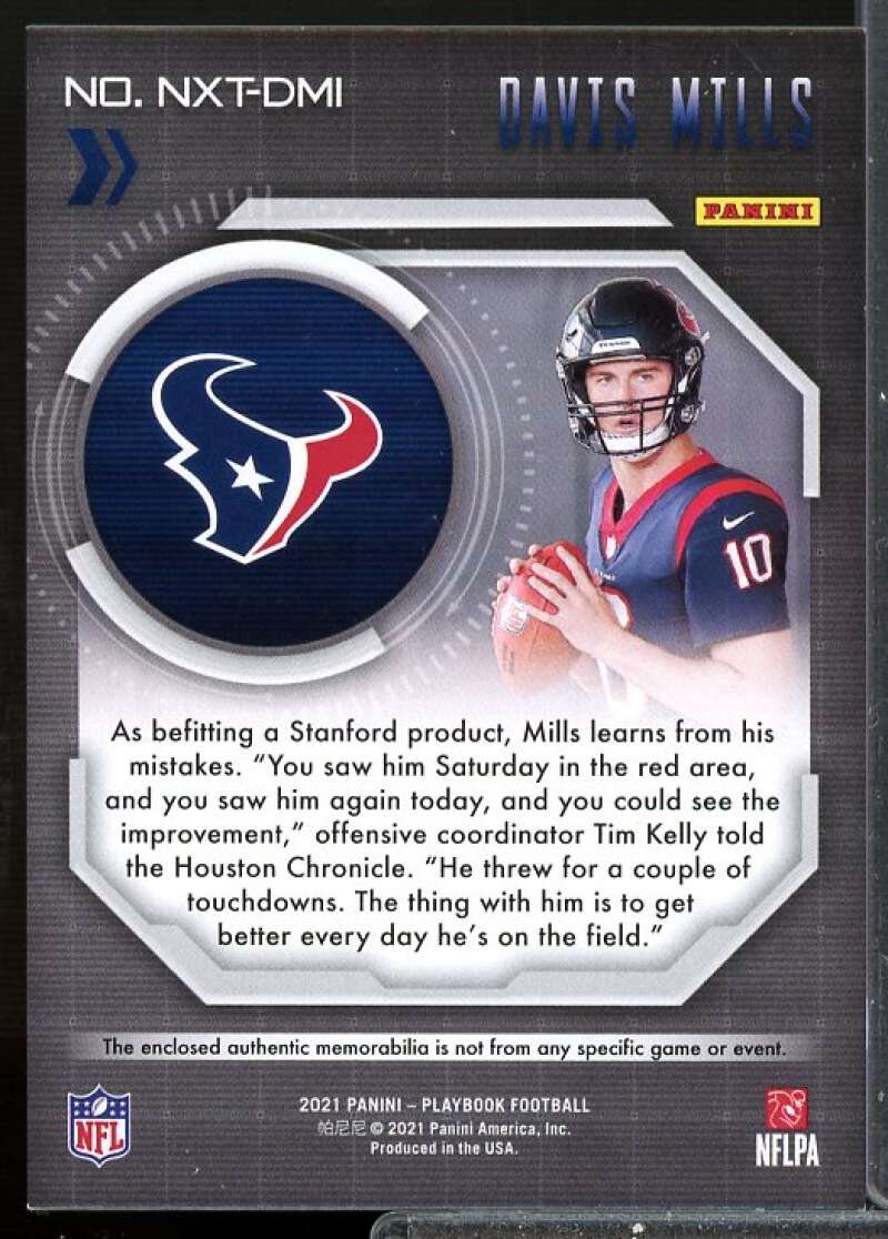 Davis Mills Card 2021 Panini Playbook Next Up Rookie Jerseys #5  Image 2