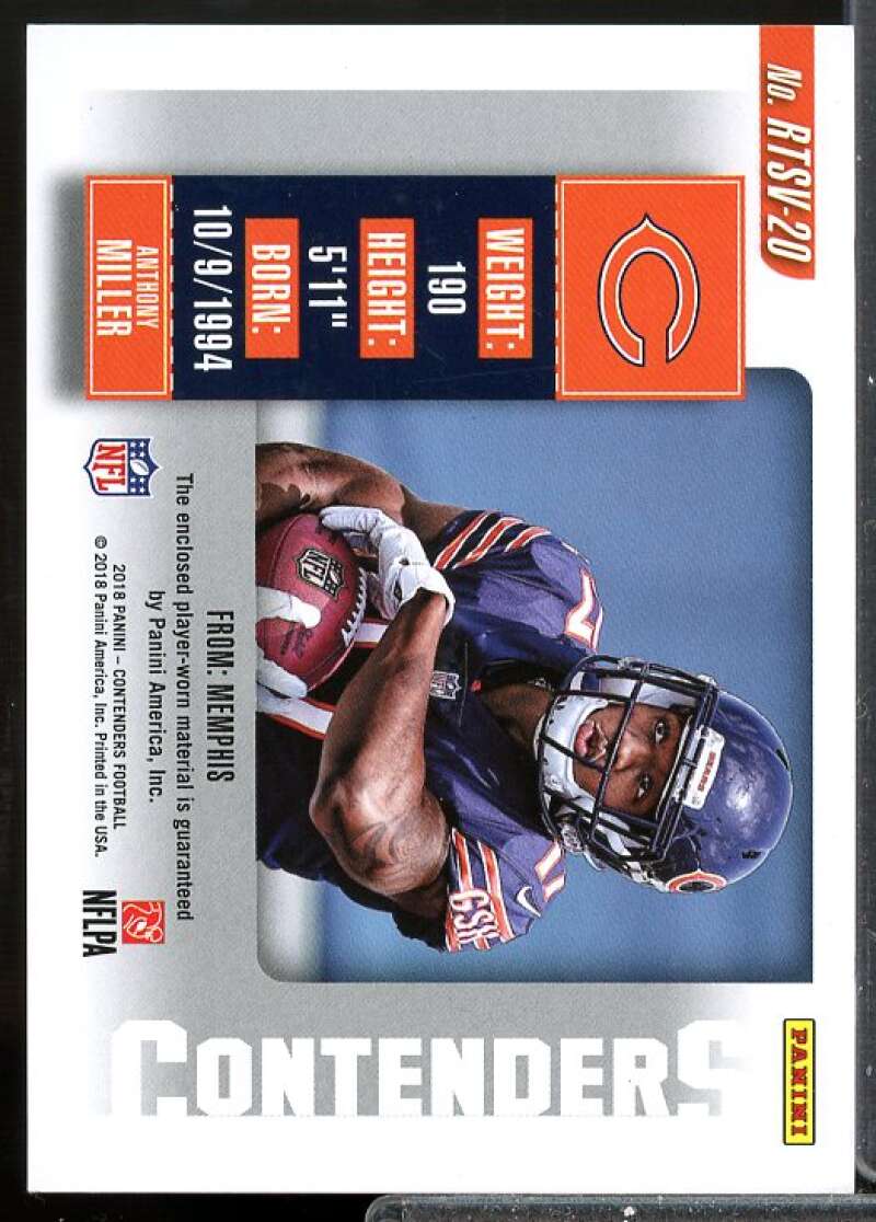 Anthony Miller Card 2018 Panini Contenders Rookie Ticket Swatches Variation #20  Image 2