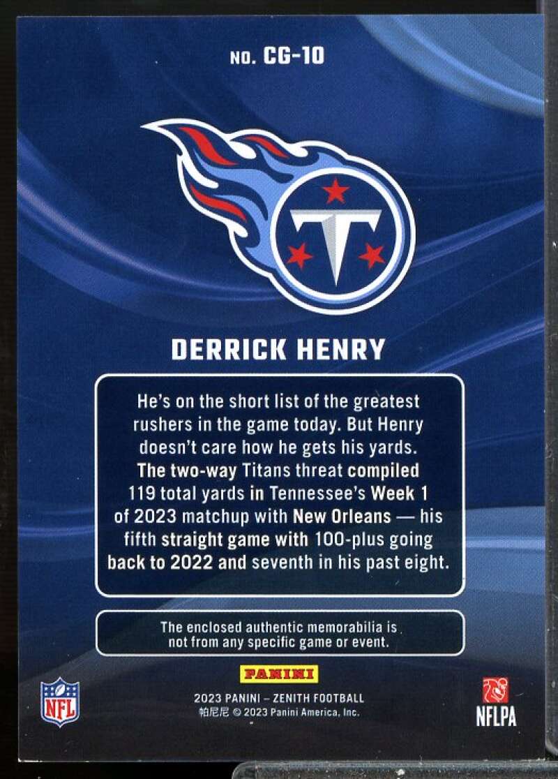 Derrick Henry Card 2023 Zenith Color Guard Jerseys #10  Image 2