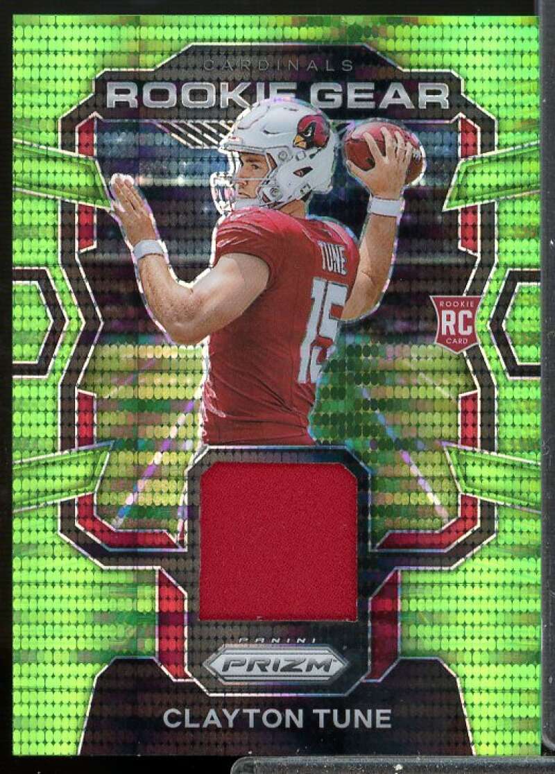 Clayton Tune 2023 Panini Prizm Rookie Gear Jersey Prizms Neon Green Pulsar #27  Image 1