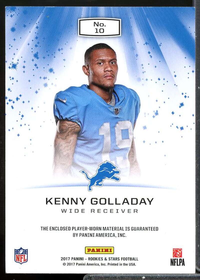 Kenny Golladay Card 2017 Rookies and Stars Star Search Rookie Jerseys #10  Image 2
