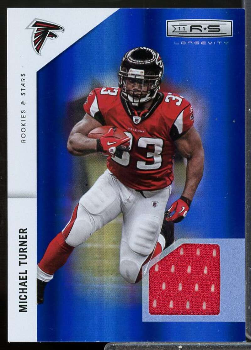 Michael Turner/100 Card 2011 Rookies and Stars Longevity Materials Sapphire #7  Image 1
