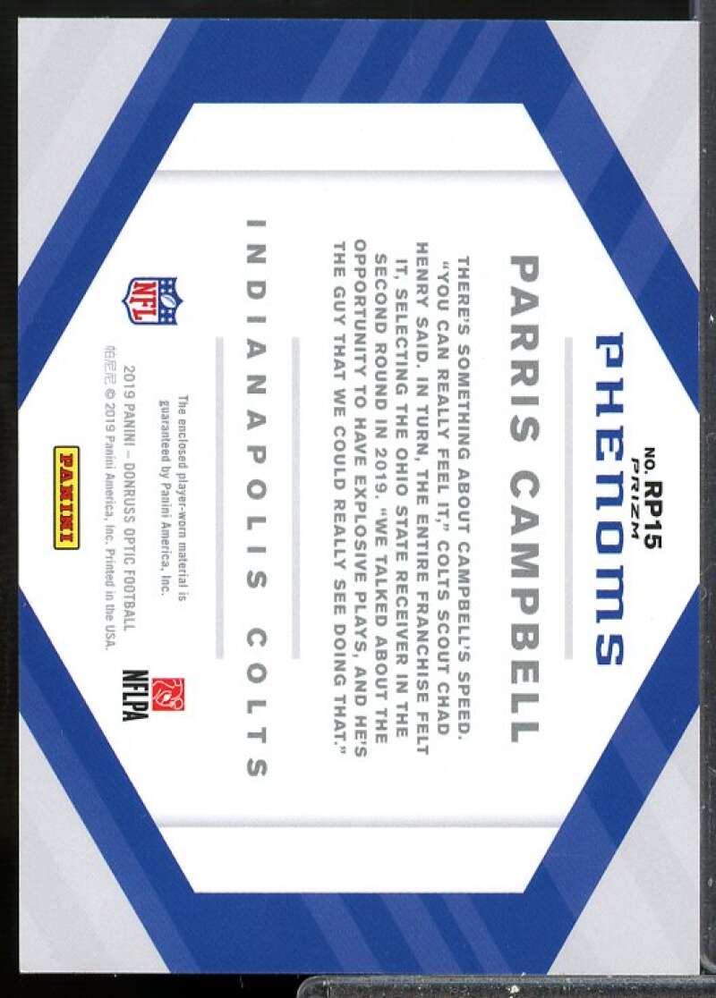 Parris Campbell Card 2019 Donruss Optic Rookie Phenoms Jerseys Horizontal #RP15  Image 2