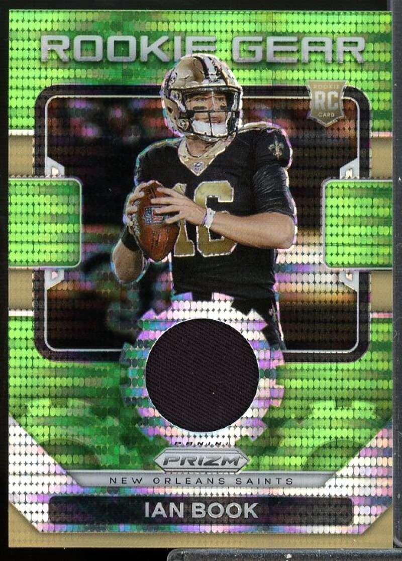 Ian Book Card 2021 Panini Prizm Rookie Gear Jersey Neon Green Pulsar #27  Image 1