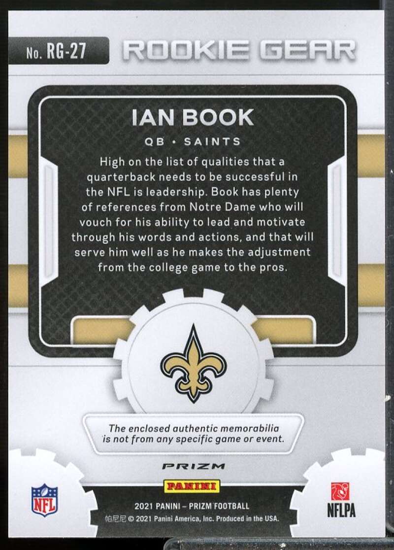 Ian Book Card 2021 Panini Prizm Rookie Gear Jersey Neon Green Pulsar #27  Image 2