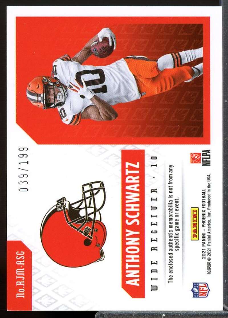 Anthony Schwartz Card 2021 Panini Phoenix Rookie Jumbo Memorabilia Jersey #9  Image 2