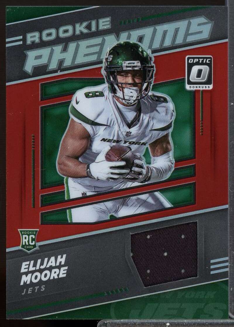 Elijah Moore Card 2021 Donruss Optic Rookie Phenoms Jerseys Red #16  Image 1