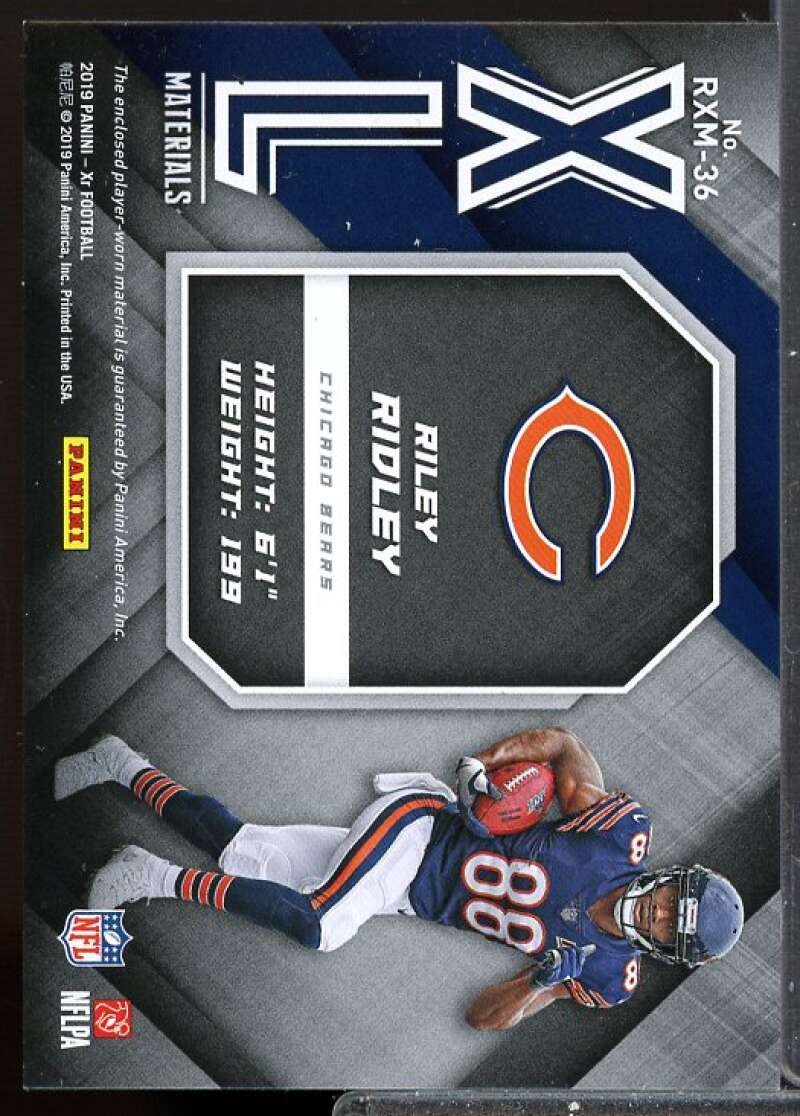 Riley Ridley Card 2019 Panini XR Rookie XL Materials Blue #36  Image 2