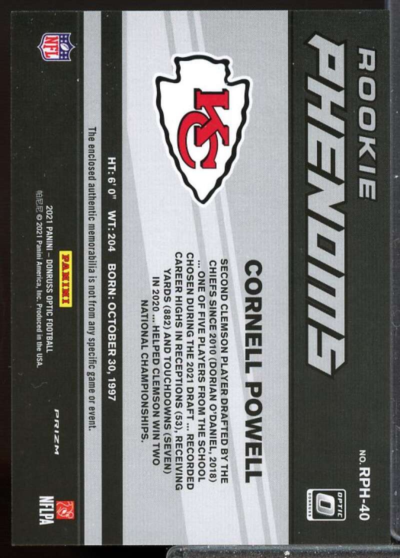 Cornell Powell Card 2021 Donruss Optic Rookie Phenoms Jerseys Blue Hyper #40  Image 2