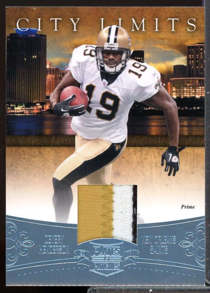 Devery Henderson/50 2011 Panini Plates Patches City Limits Materials Prime #17  Image 1
