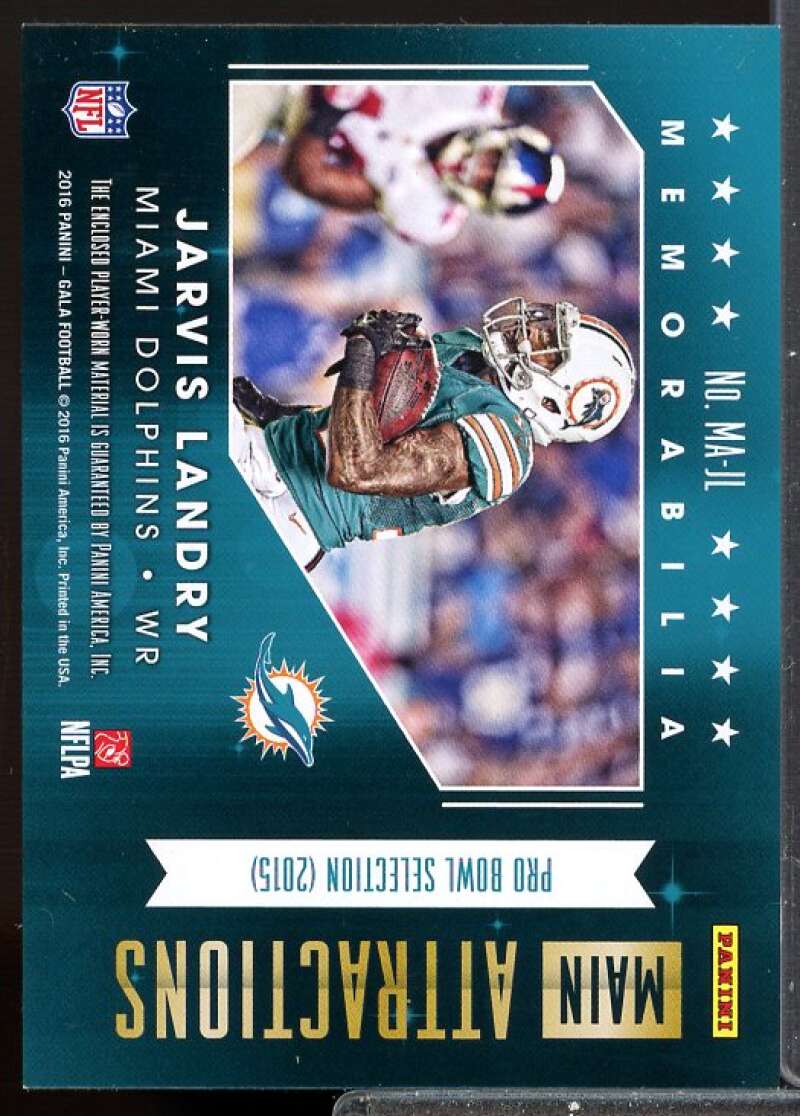 Jarvis Landry/25 Card 2016 Panini Gala Main Attractions Jerseys Jade #12  Image 2