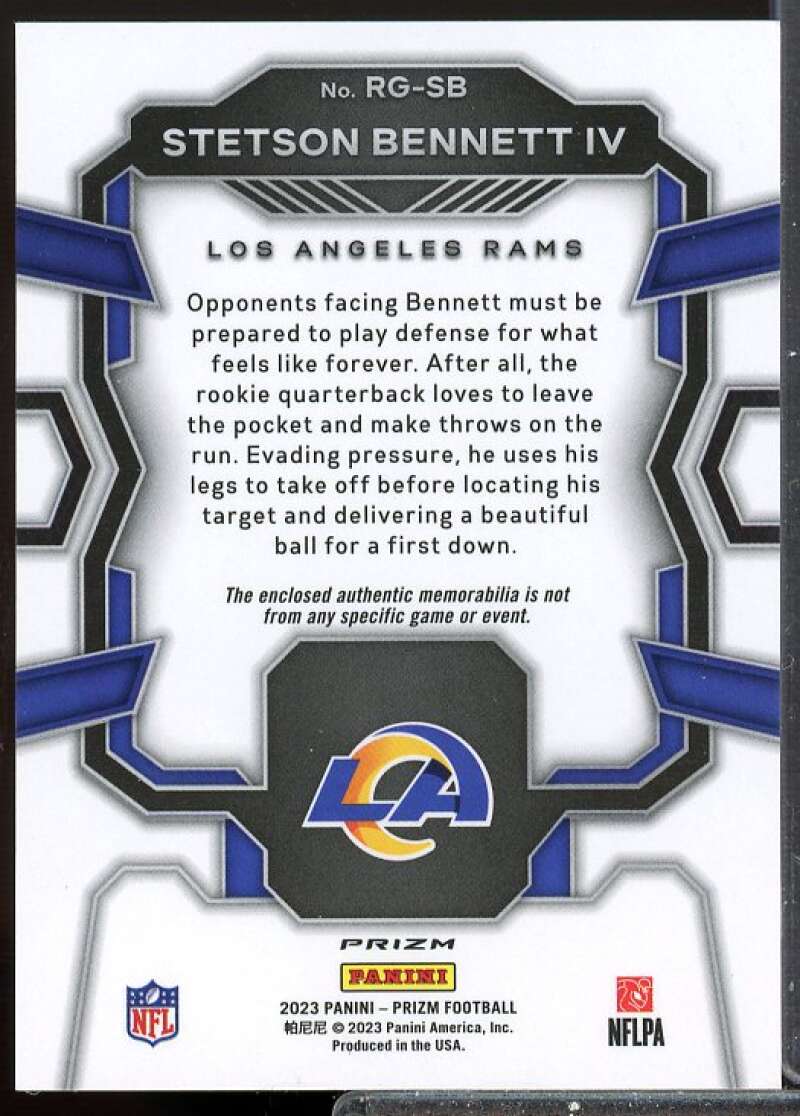 Stetson Bennett IV Card 2023 Panini Prizm Rookie Gear Jersey Prizms Pink #26  Image 2