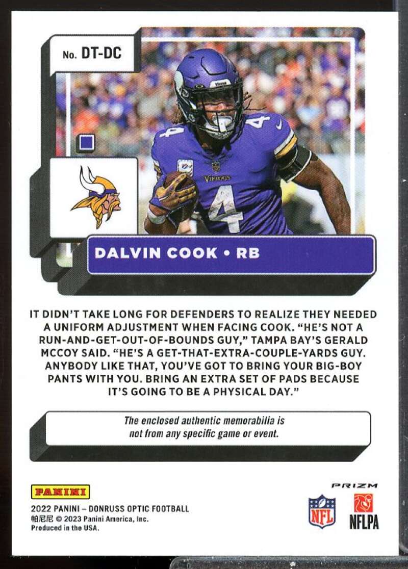 Dalvin Cook Card 2022 Donruss Optic Donruss Threads Blue Hyper #8  Image 2